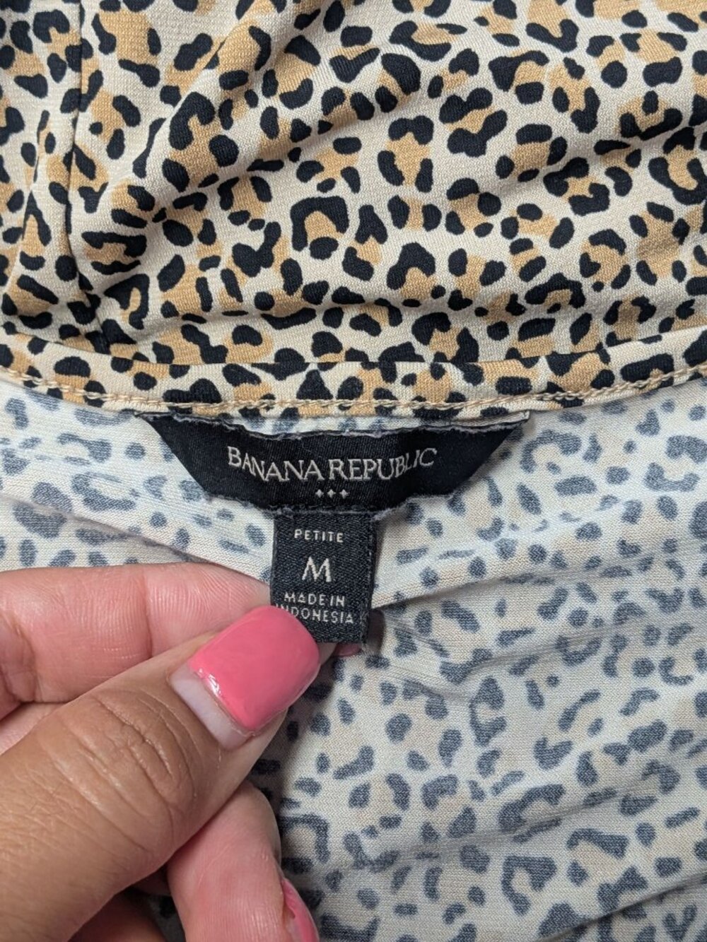 Banana Republic Leopard Print Dress Fit Flare Office Classic Chic Medium Petite - Picture 6 of 8
